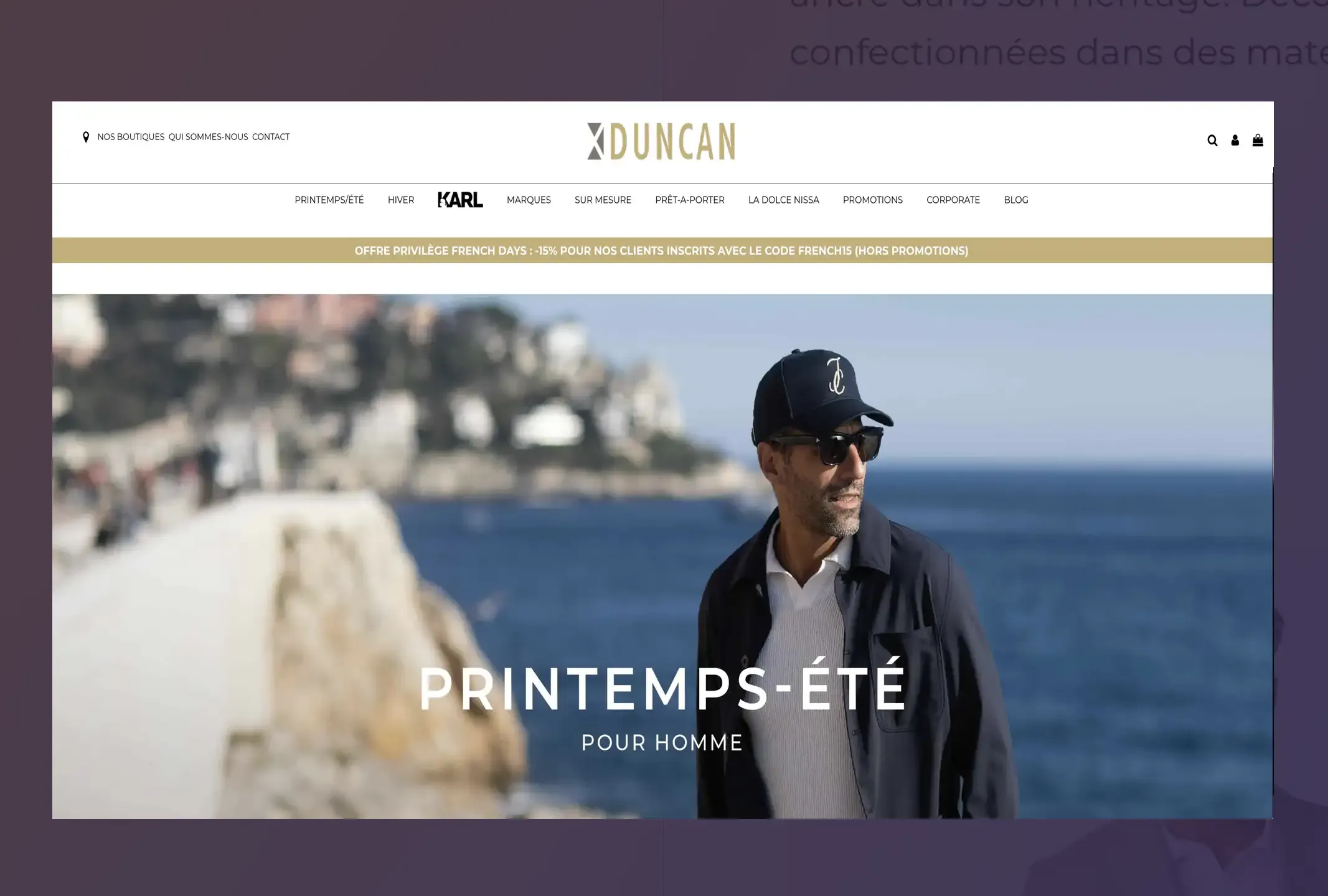 Duncan Nice, e-commerce PrestaShop sur mesure